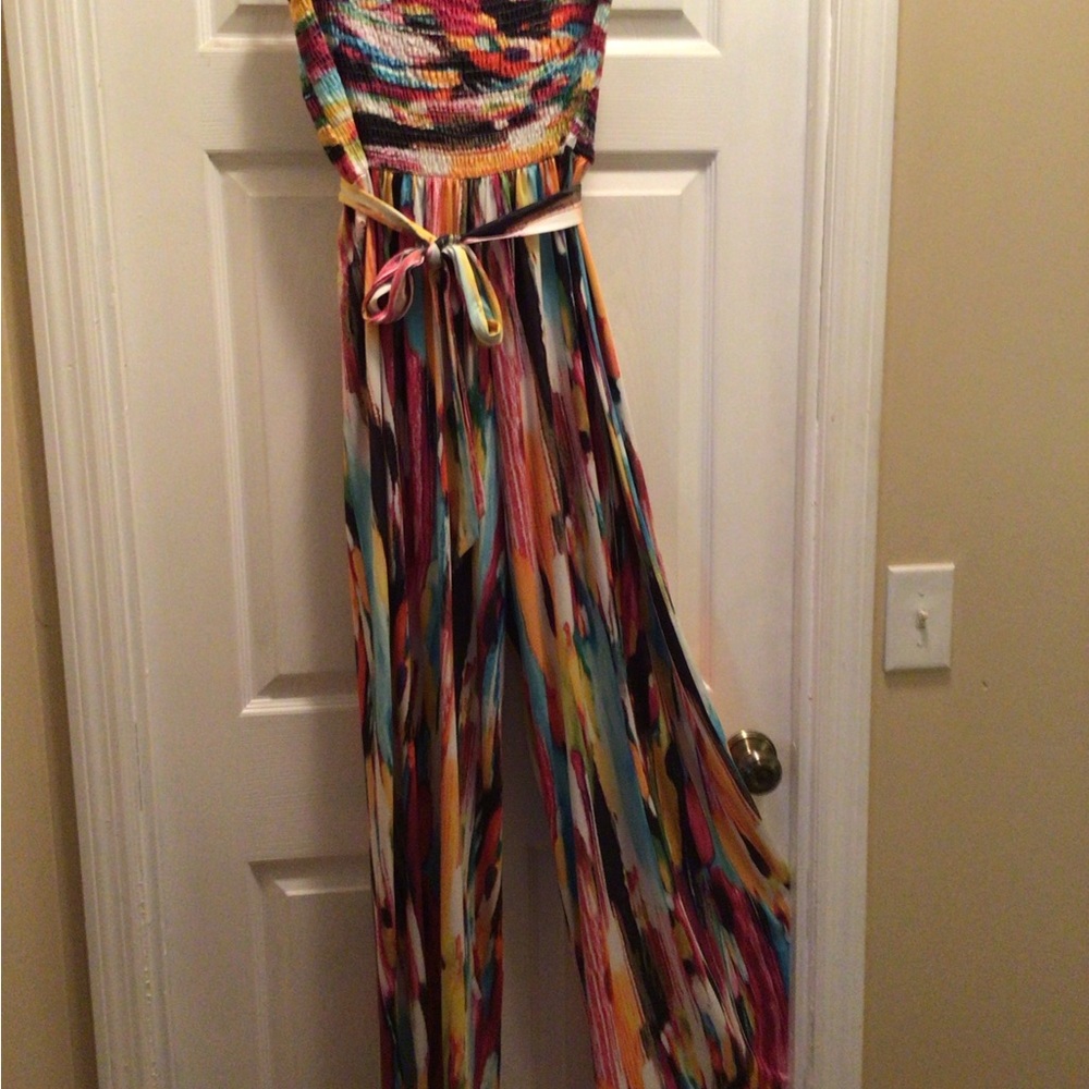 Colorful Strapless Jumpsuit